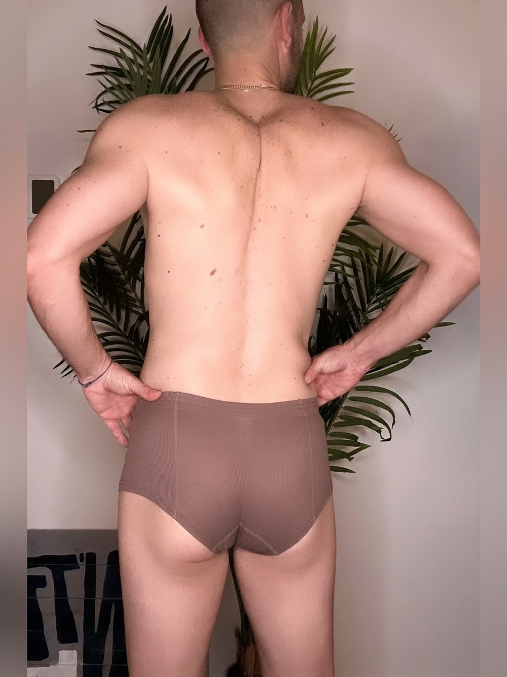 Textured Men’s Button Fly Boxers / Trunks by Tauwell in Sand Brown - Picture 7 of 14